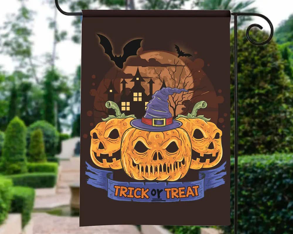 Trick Or Treat Scary Pumpkins Halloween Flag Gift Decoration Garden Flag