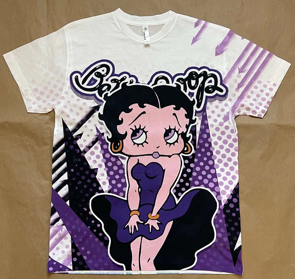 Funny Betty Boop Purple Shirt 3D All Over Print T-Shirt