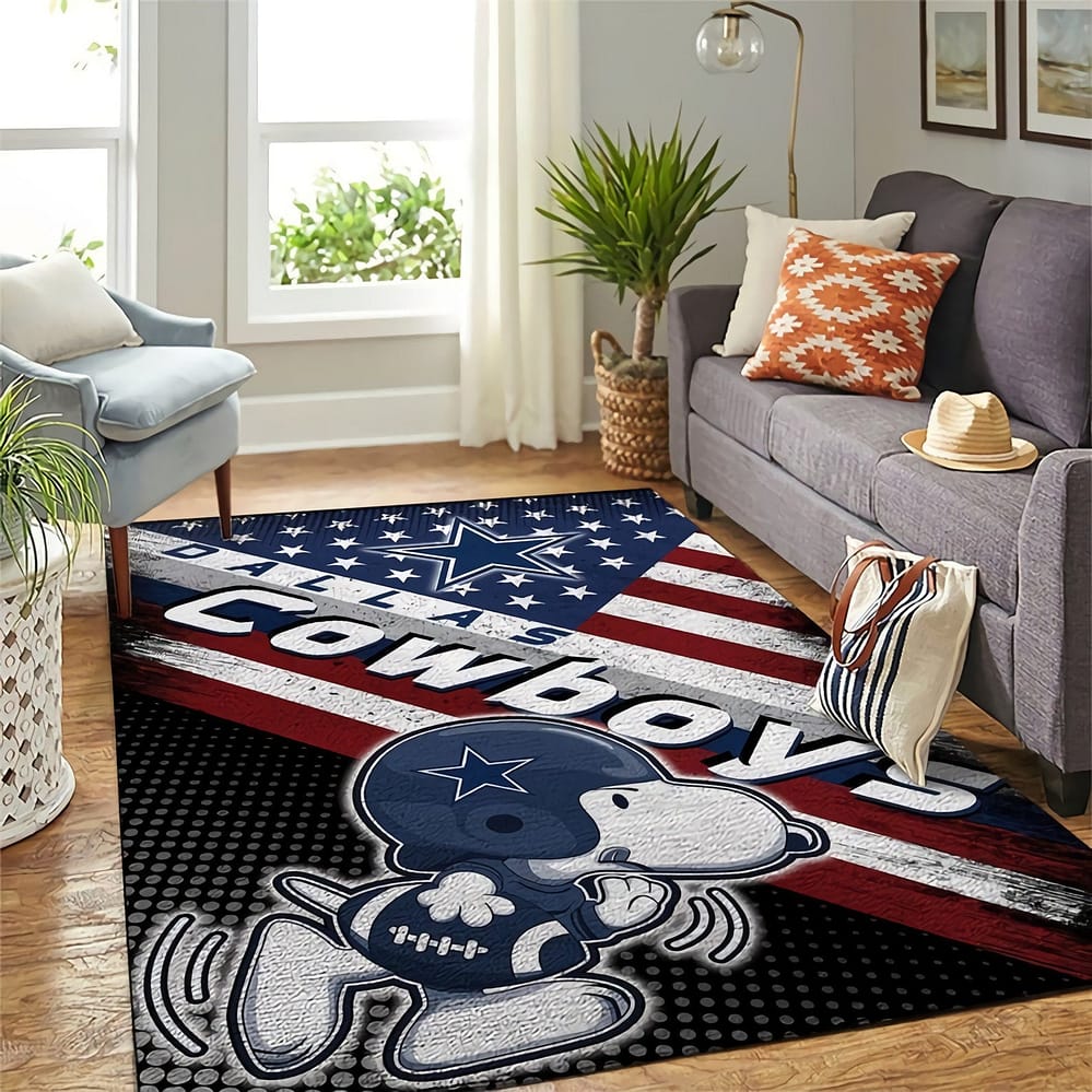 Dallas Cowboys Snoopy Nfl Decorative Floor Rug