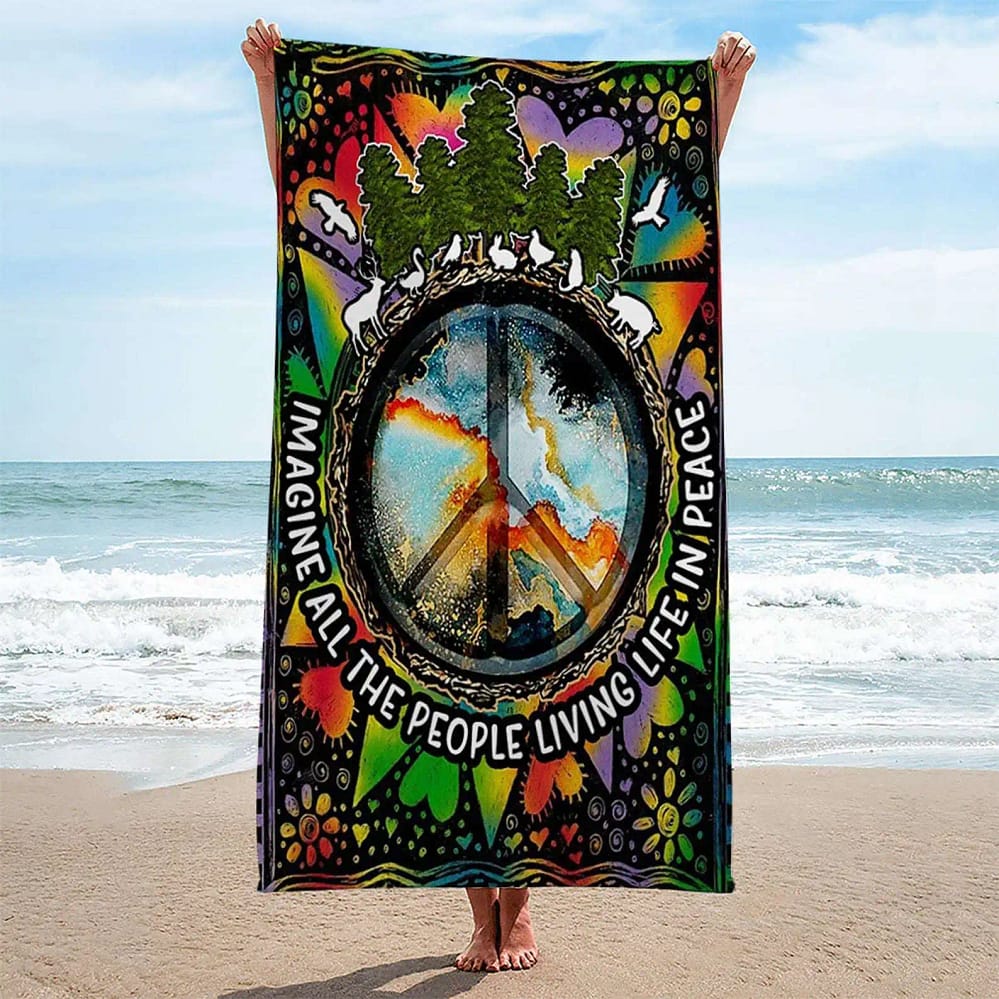 All The People Custom Hippie Beach Towel