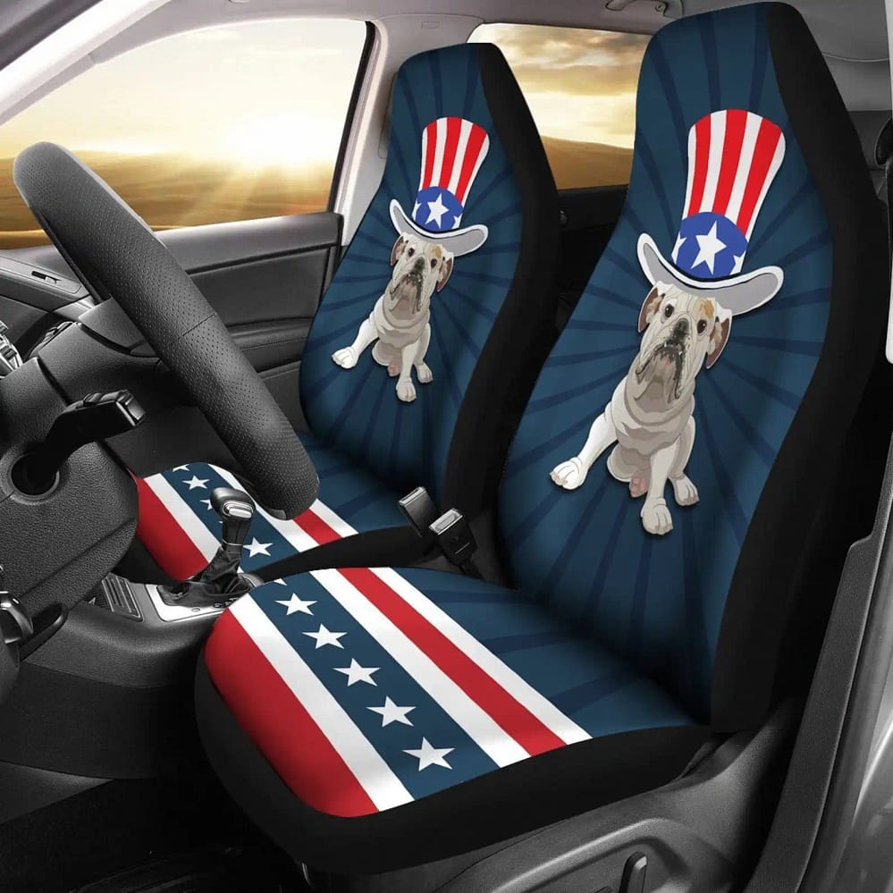 American Funny Bulldog Car Seat Covers