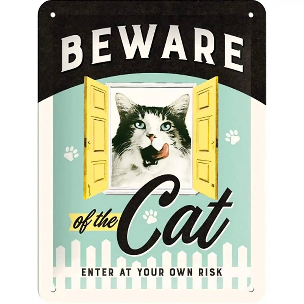 Custom Animal Club Beware Gift Idea For Cat Lovers Metal Sign
