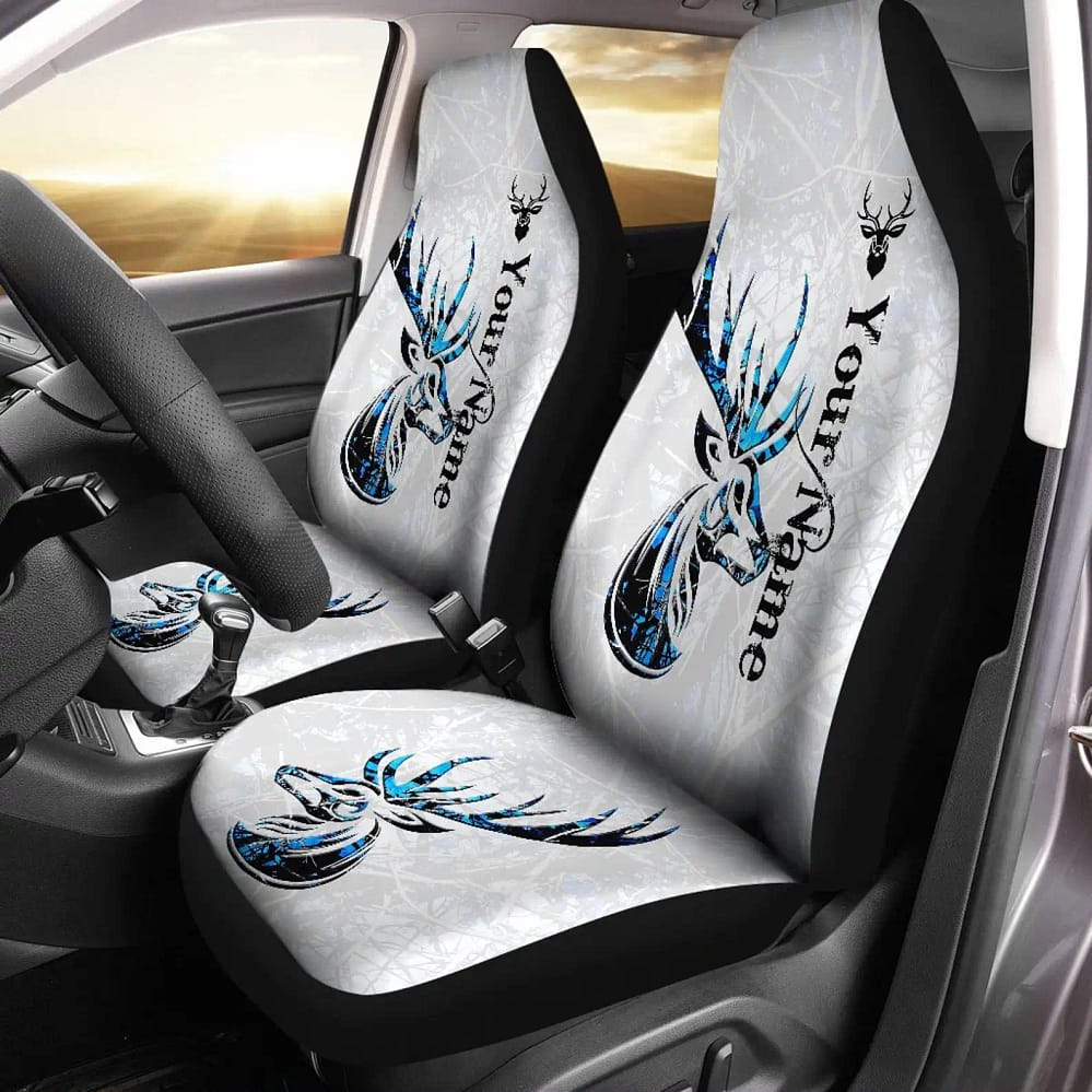 Custom Name Personalized Deer Hunter Tattoo Car Seat Covers
