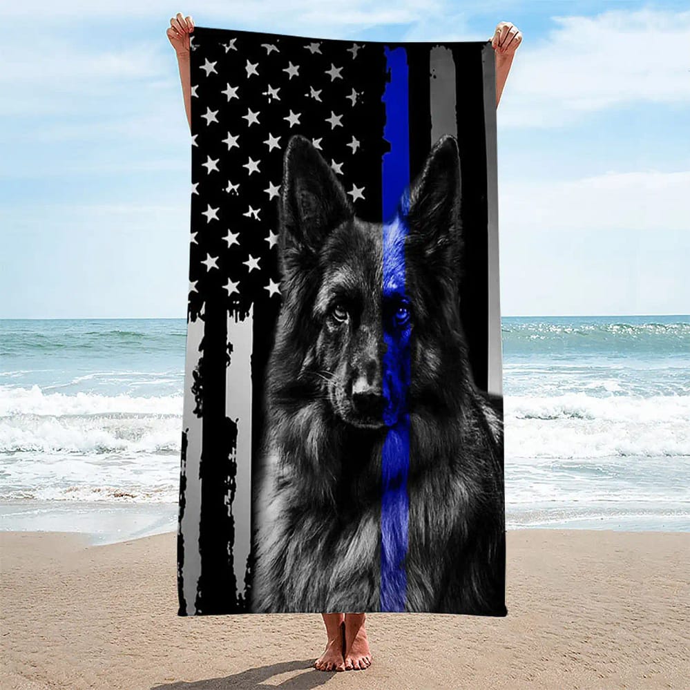 Dog Back The Blue Custom Beach Towel
