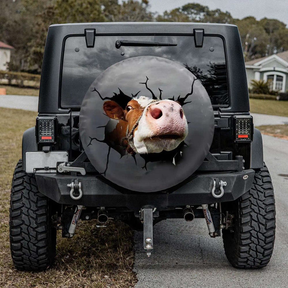 Funny Cow Face Custom Tire Cover