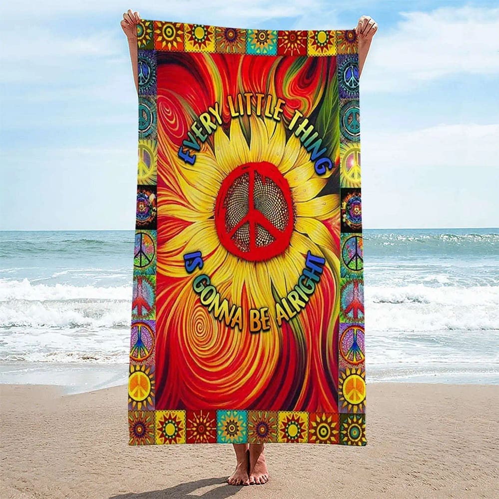 Gonna Be Alright Hippie Art Beach Towel