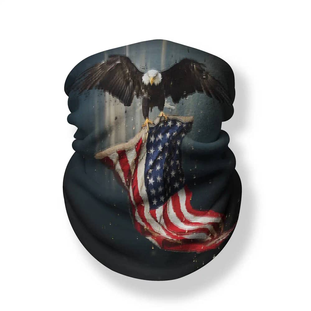 Personalized Us Flag And Eagle Neck Gaiter