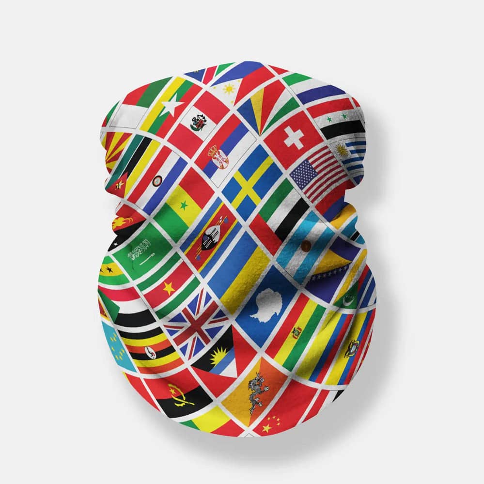 Trendy Masks World Flags Personalized Neck Gaiter