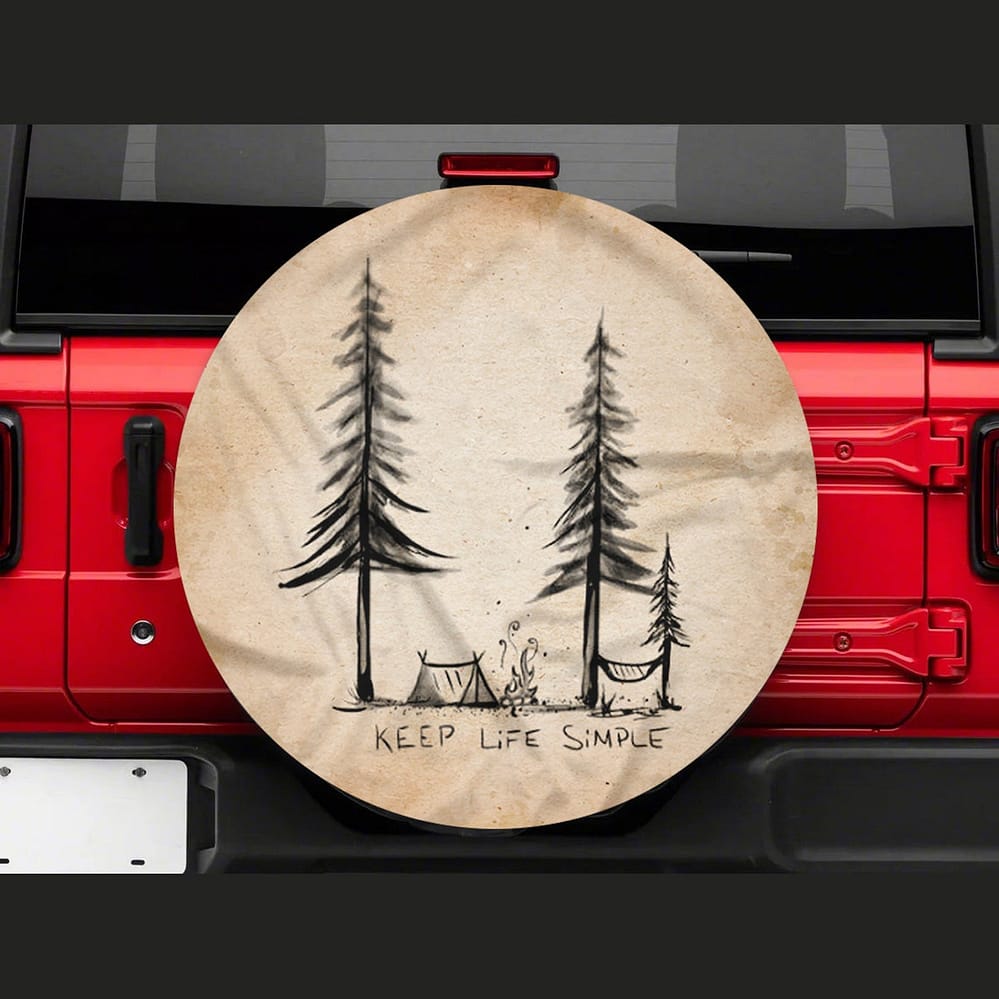 Inktee Store - Vintage Art - Keep Life Simple Tire Cover Image