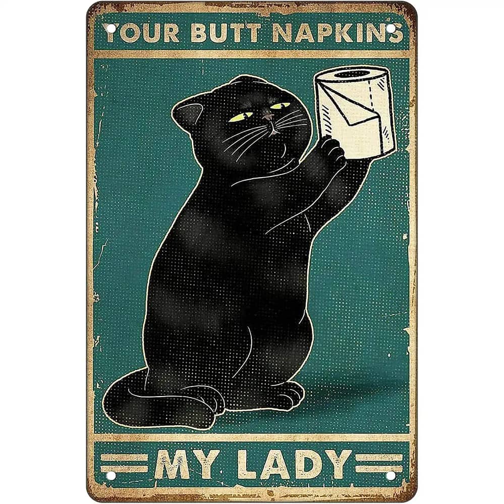 Vintage Sloth Wall Decor Art Toilet Sloth Paper Posters Your Butt Napkins My Lady Custom Metal Sign