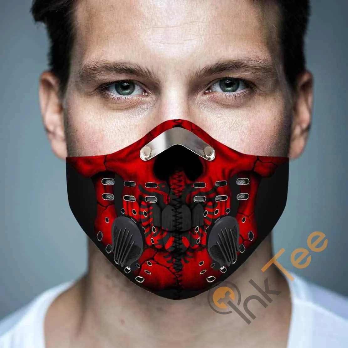 Inktee Store - Albania Skull Filter Activated Carbon Pm 2.5 Fm Sku 5230 Face Mask Image