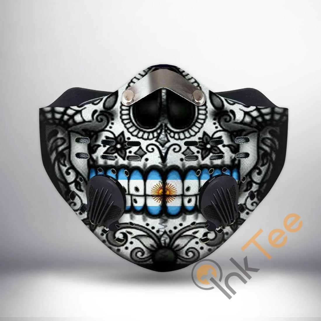 Argentina Skull Filter Activated Carbon Pm 2.5 Fm Sku 530 Face Mask