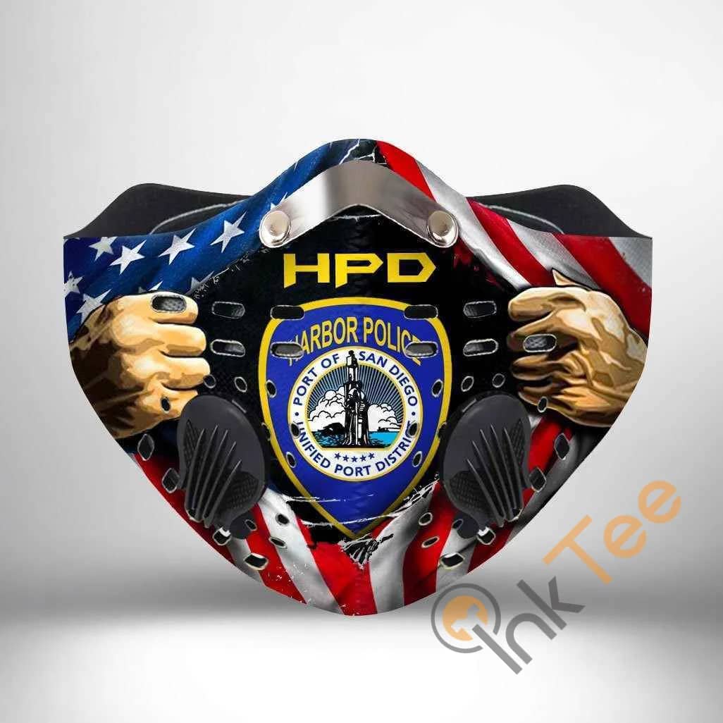 Harbor Police Department Filter Activated Carbon Pm 2.5 Fm Sku 2329 Face Mask