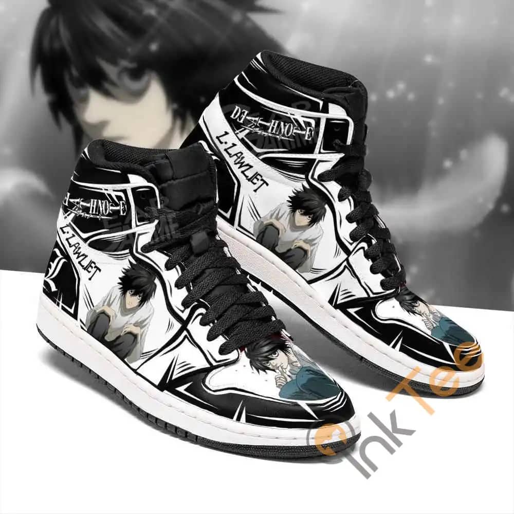 L. Lawliet Custom Death Note Sneakers Anime Air Jordan Shoes - Inktee Store