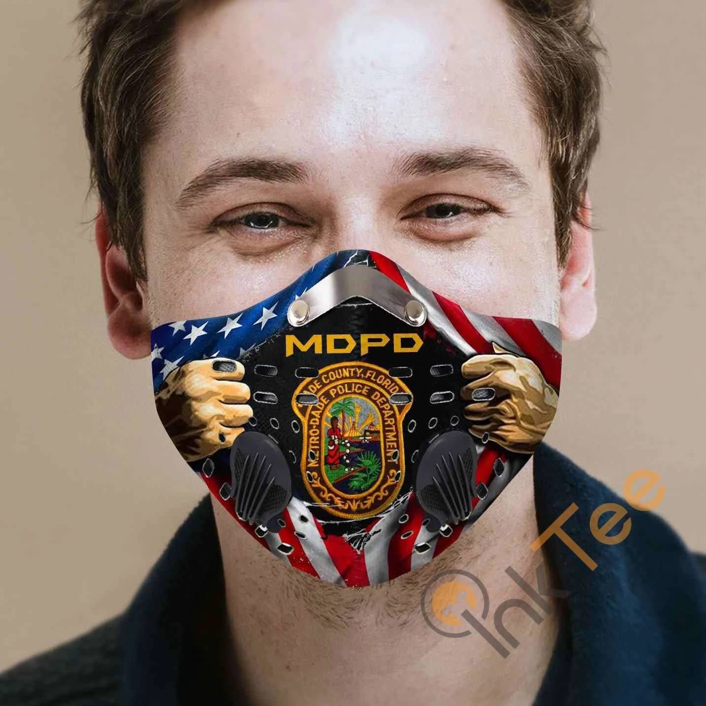 Miami-Dade-Police-Department Filter Activated Carbon Pm 2.5 Fm Sku 2198 Face Mask