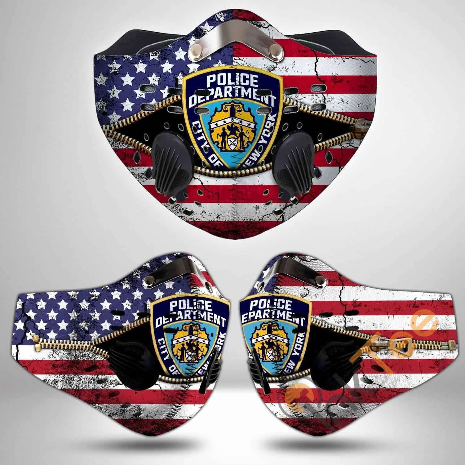 New York City Police Department Filter Activated Carbon Pm 2.5 Fm Sku 3493 Face Mask