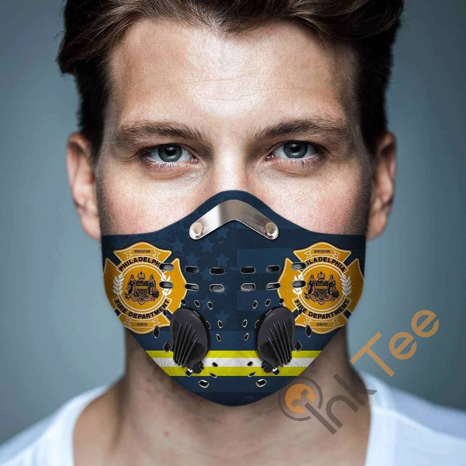 Inktee Store - Philadelphia Fire Department Filter Activated Carbon Pm 2.5 Fm Sku 5197 Face Mask Image