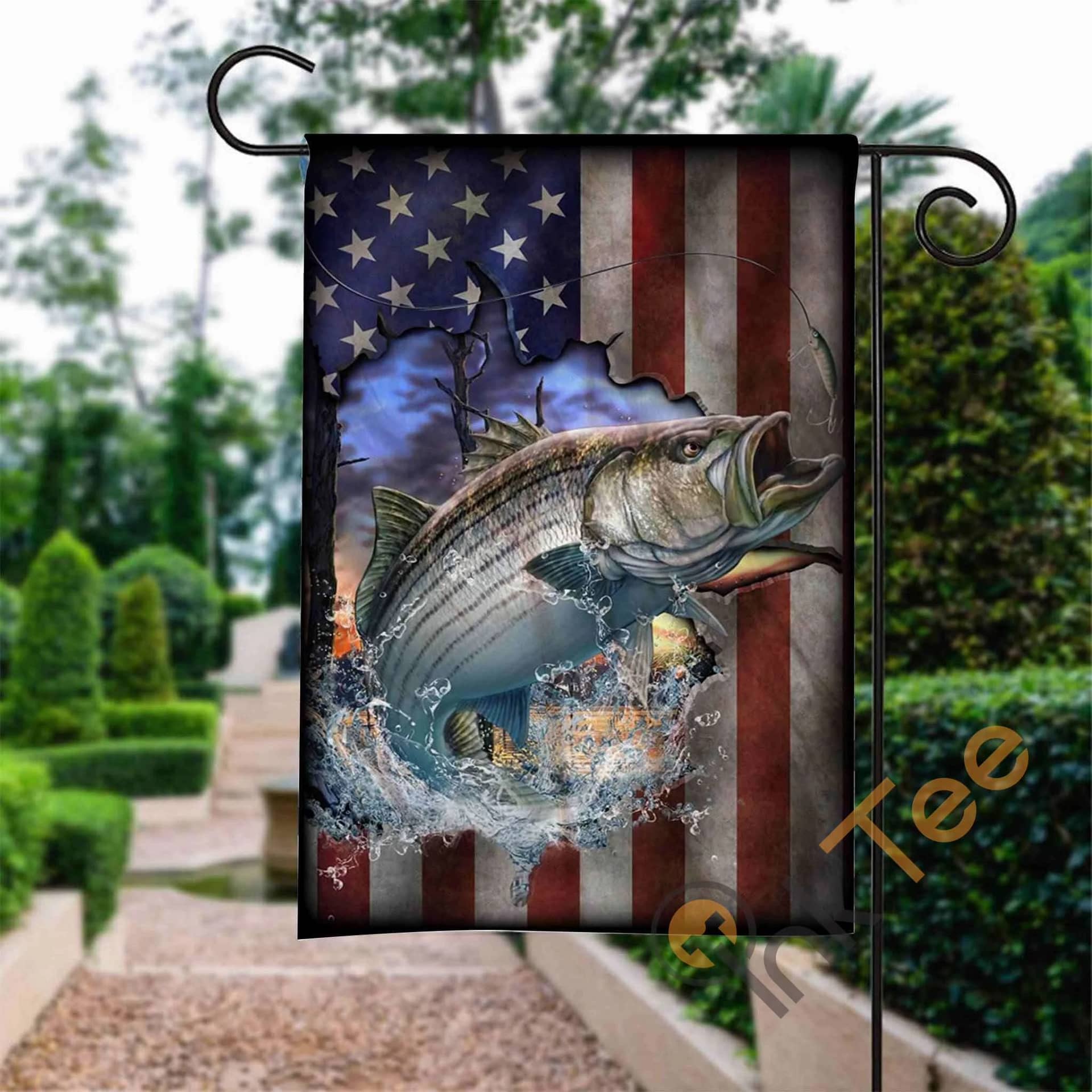 Custom Striper Fishing Garden Flag