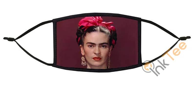 Inktee Store - Frida With Pink Bow Adjustable Face Mask Image