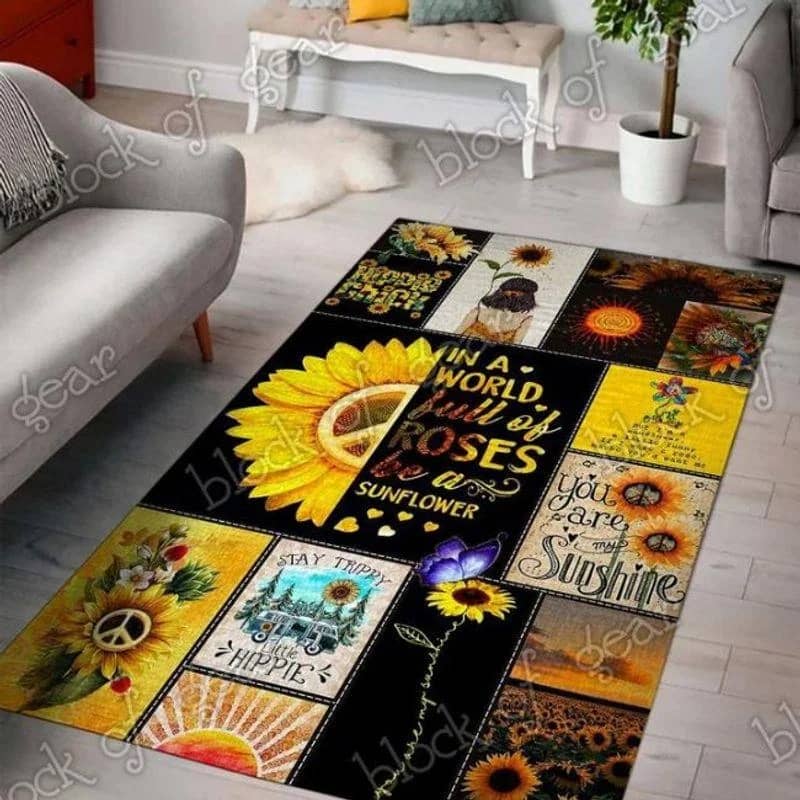 Be A Sunflower Hippie Rectangle Limited Edition Amazon Best Seller Sku 262588 Rug