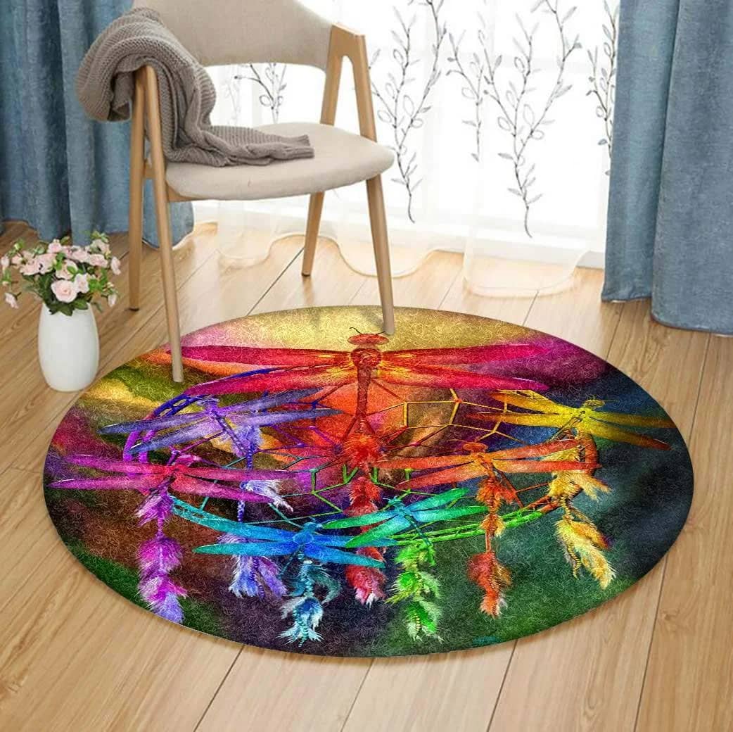 Dragonfly Limited Edition Round Amazon Best Seller Sku 268512 Rug