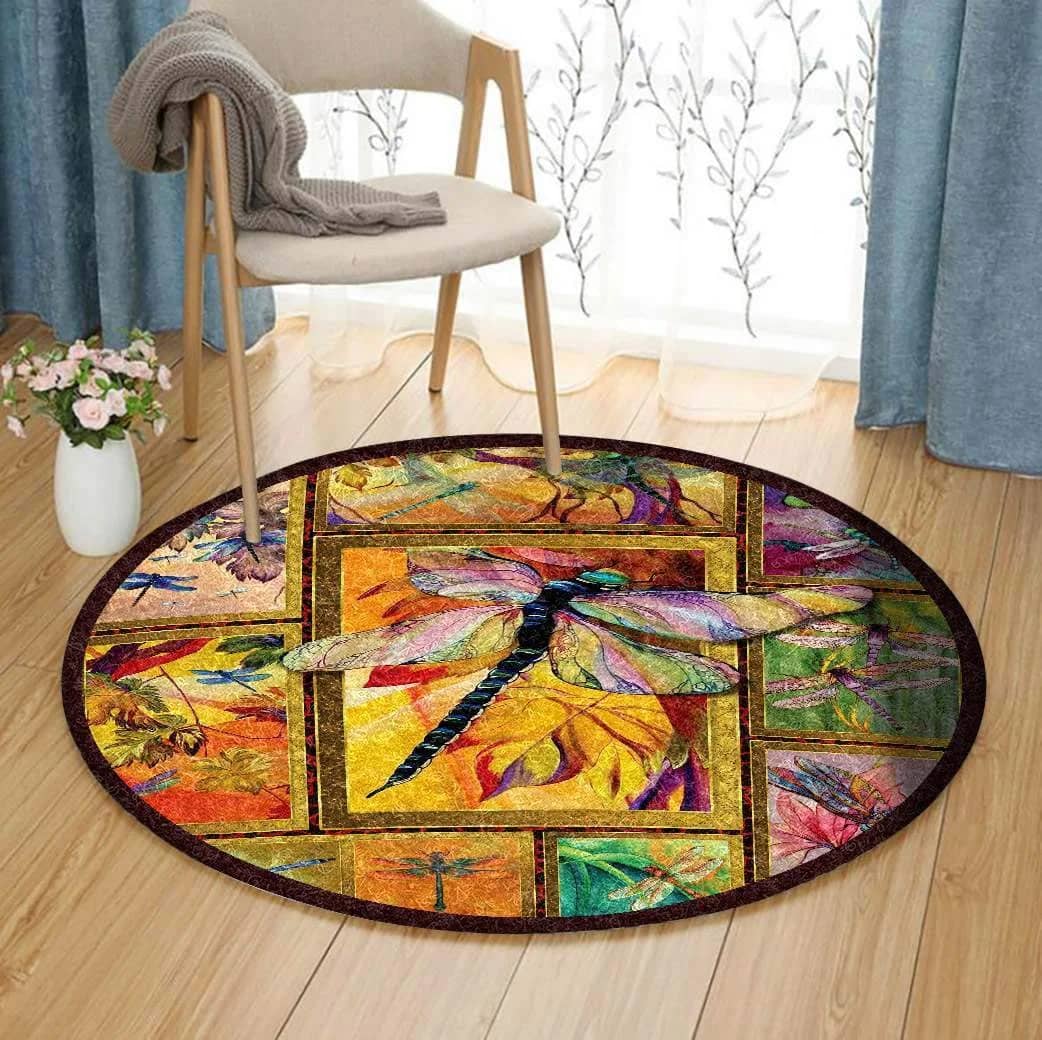 Dragonfly Limited Edition Round Amazon Best Seller Sku 268591 Rug