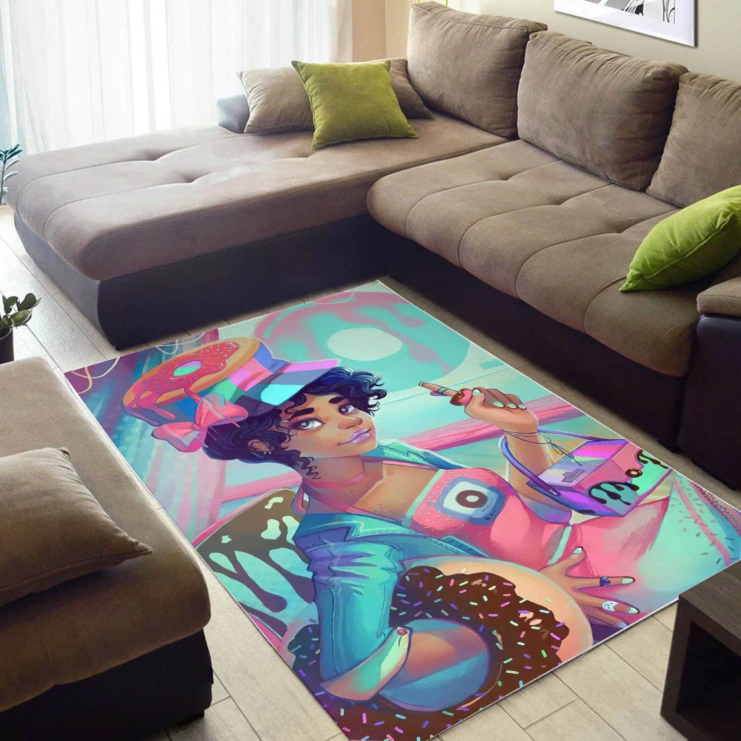 African American Beautiful Melanin Black Girl Print Floor Themed Rooms Ideas Rug