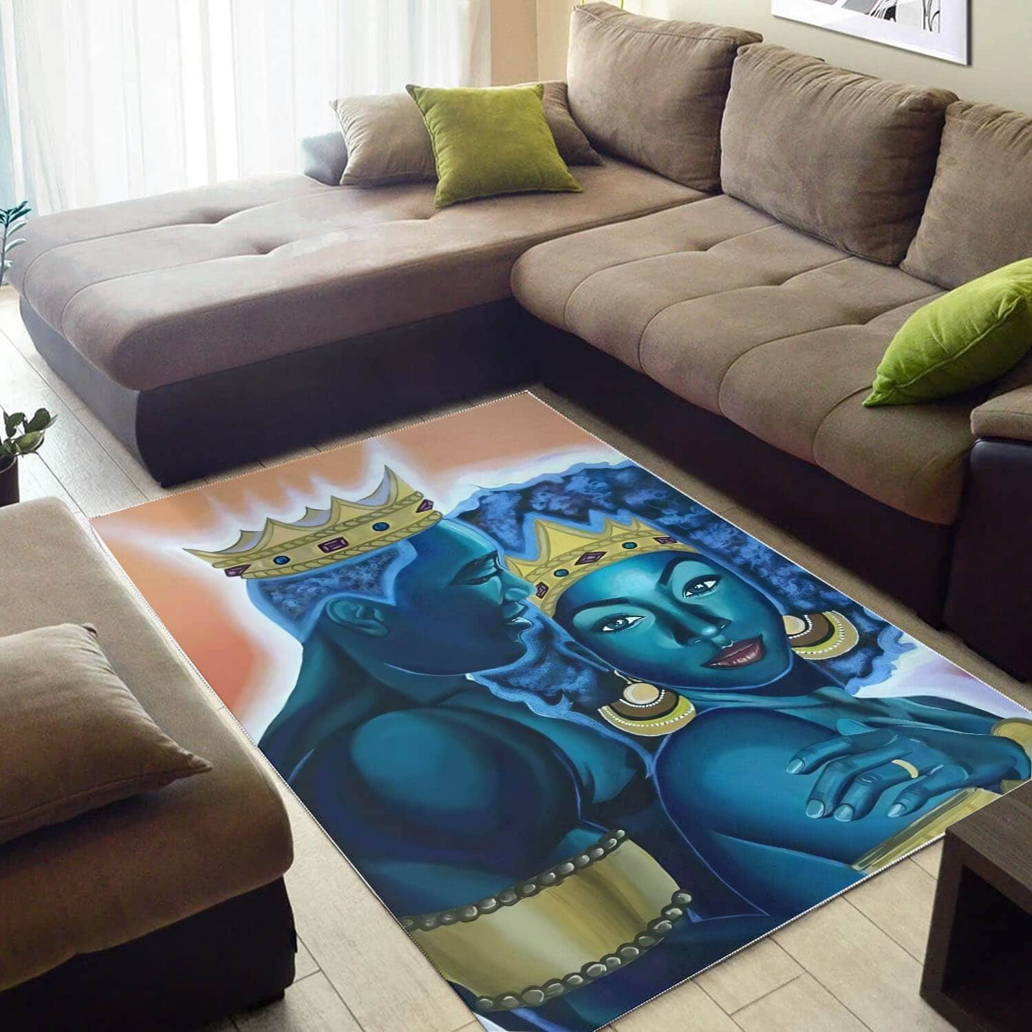 African American Pretty Melanin Poppin Girl Print Carpet Afrocentric Themed Rug