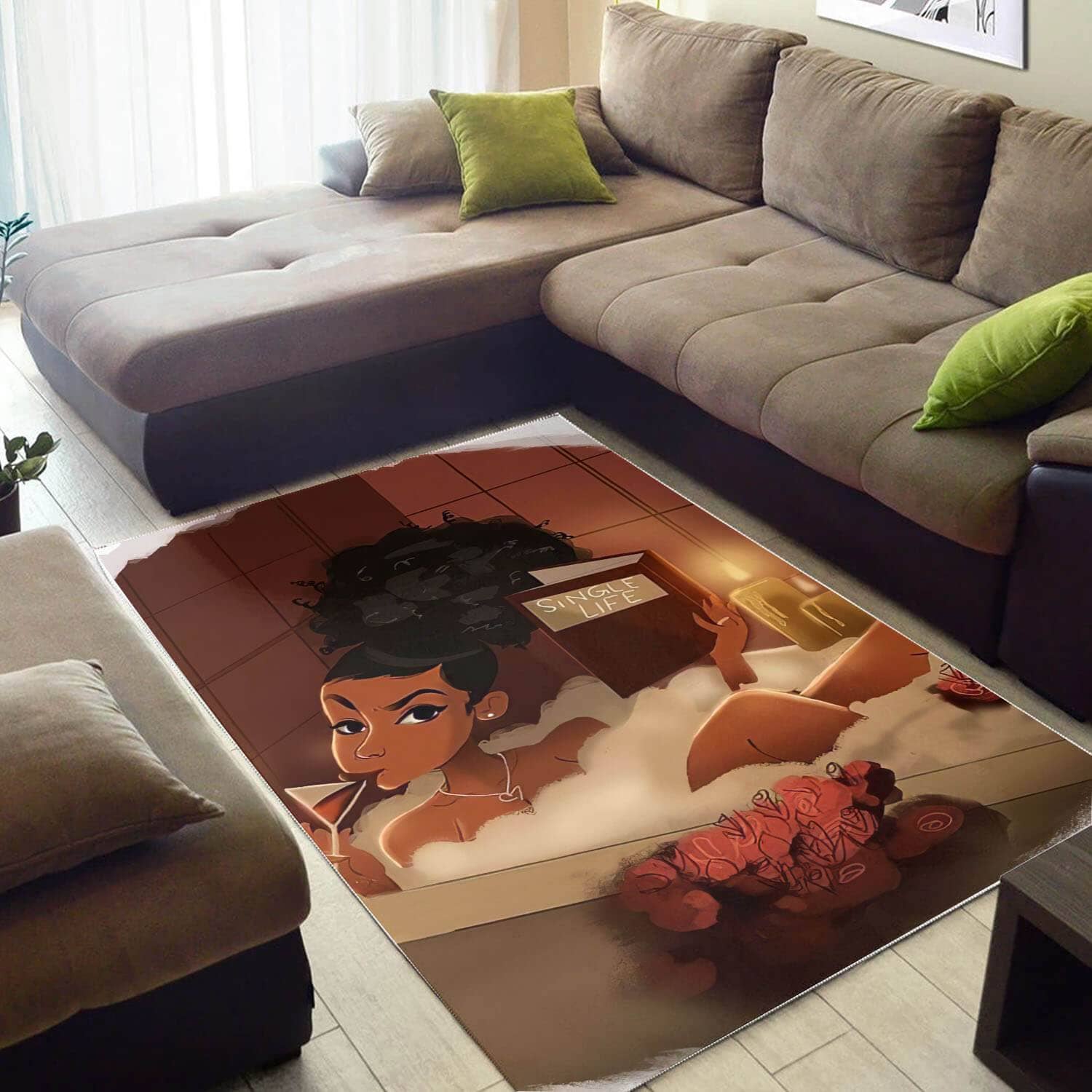 Afrocentric Beautiful Black Girl Magic African American Carpet Living Room Ideas Rug