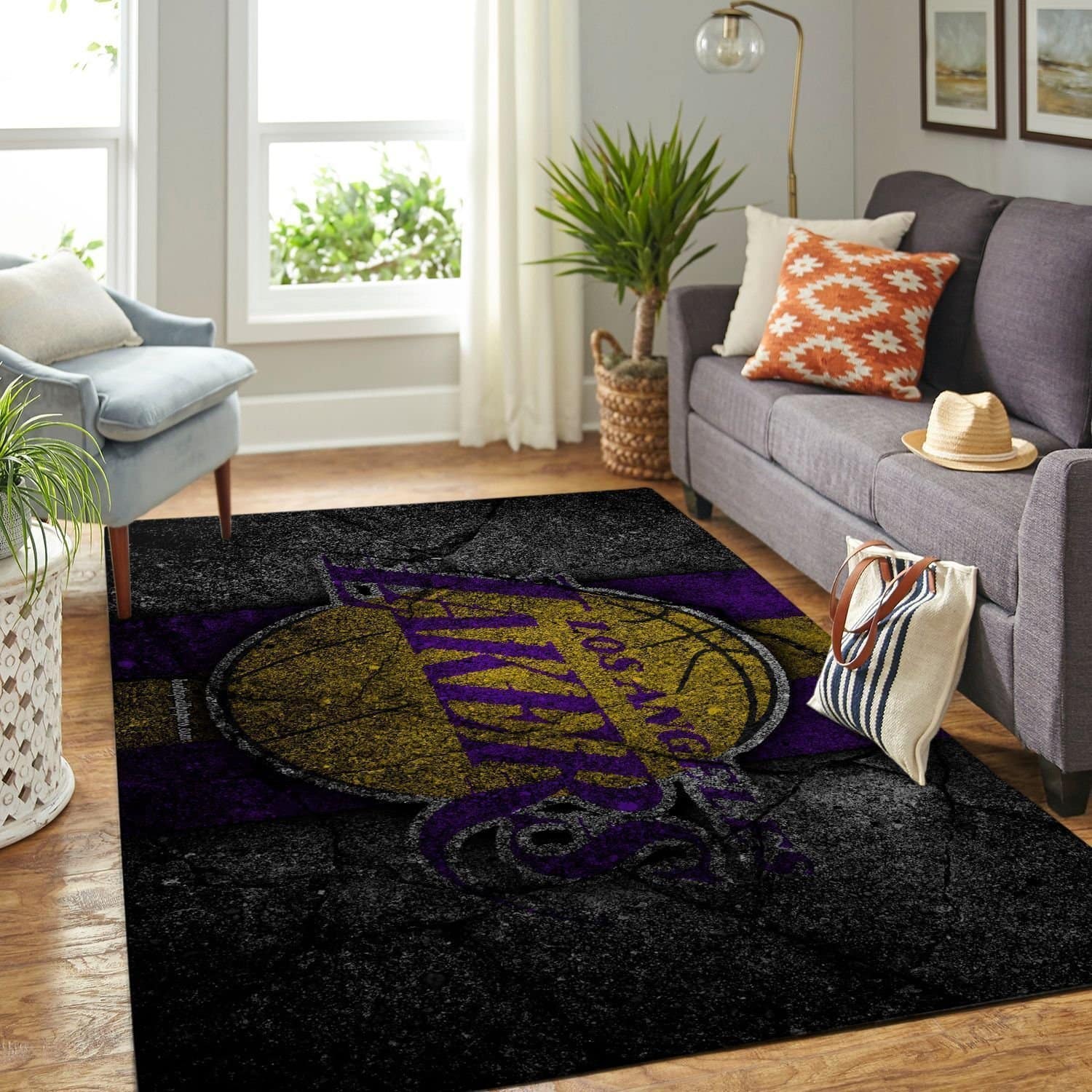 Amazon Los Angeles Lakers Living Room Area No3633 Rug