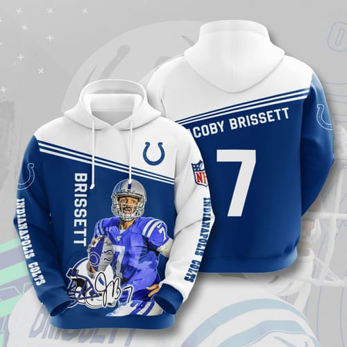 Amazon Sports Team Jacoby Brissett Indianapolis Colts No444 Hoodie 3D