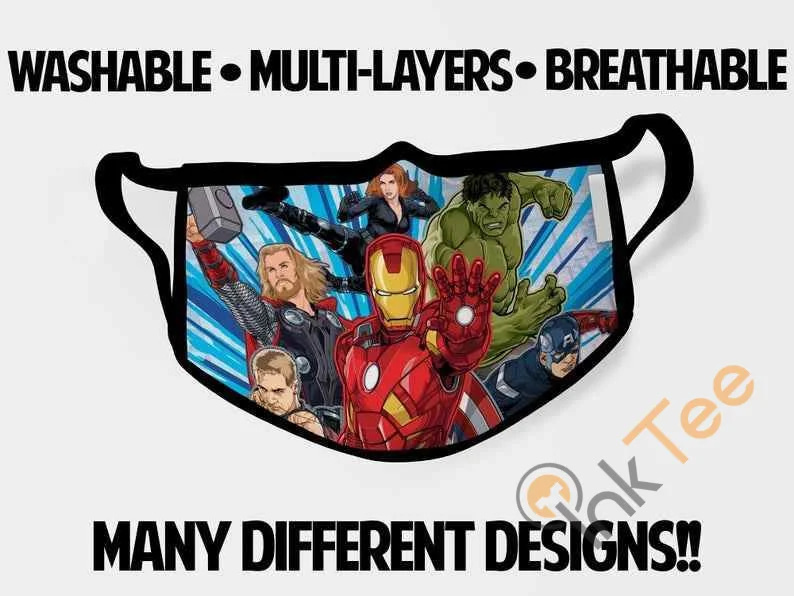 Avengers Kids Childrens Superhero Reusable 5020 Face Mask