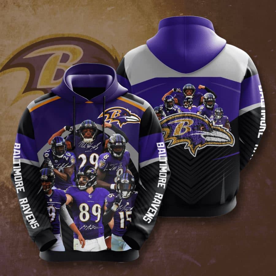 Baltimore Ravens No164 Custom Hoodie 3D