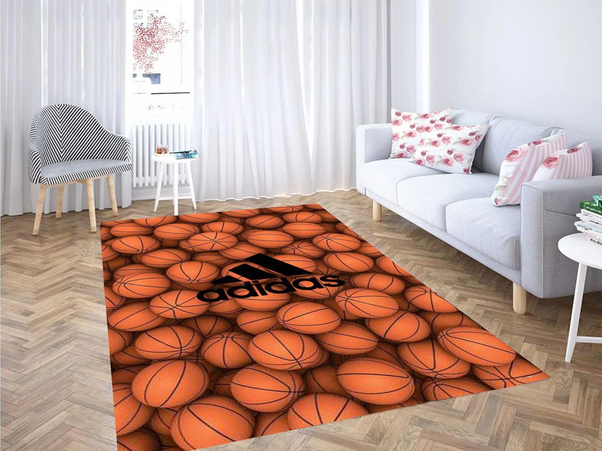 Basketballs Background Carpet Rug