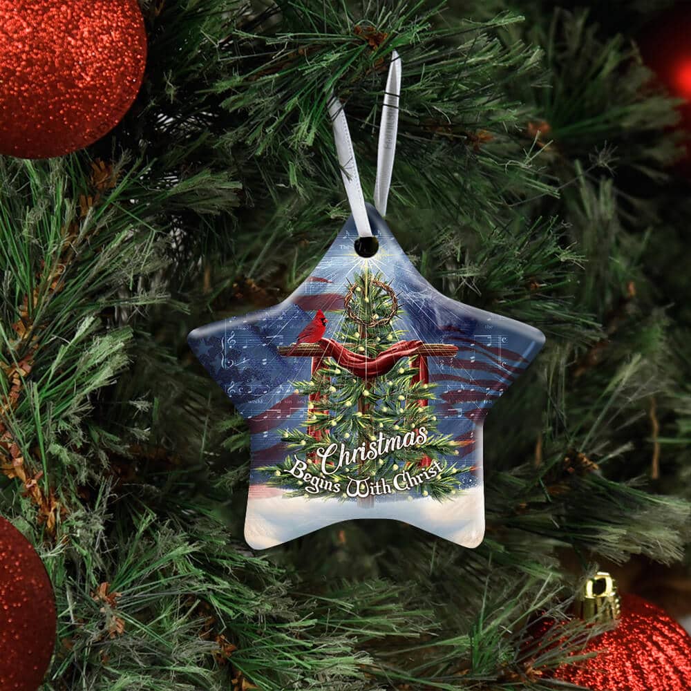 Beautiful Christmas Tree Cross Ceramic Heart Ornament Personalized Gifts