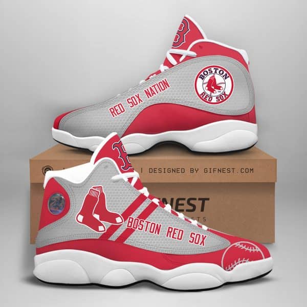 Boston Red Sox Custom No31 Air Jordan 13 Shoes - Inktee Store