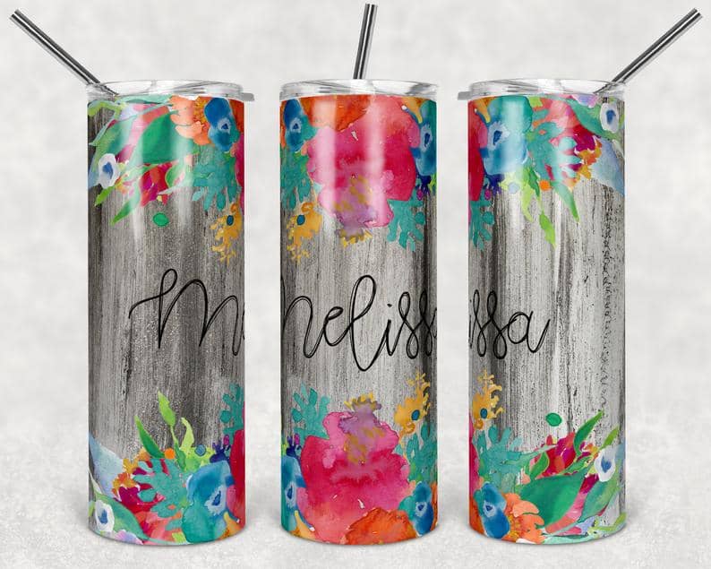 Bright Floral Stainless Steel Tumbler
