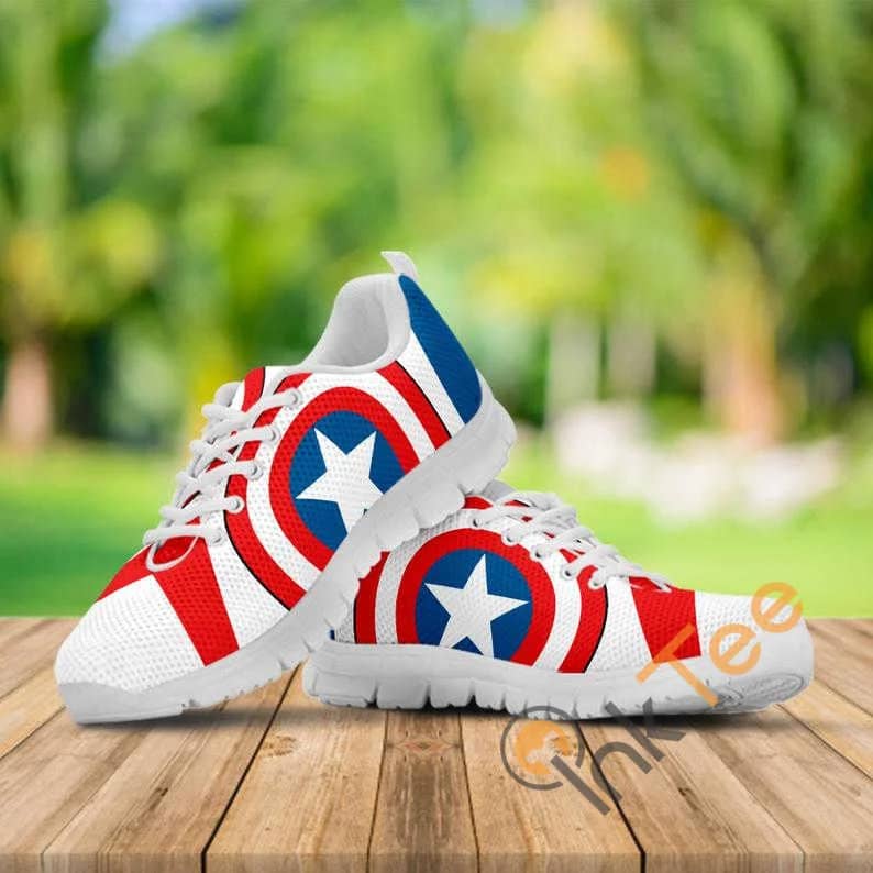 Captain America Custom Avengers Painted Marvel Studio Superhero Movie Running No 330 Nike Roshe Shoes