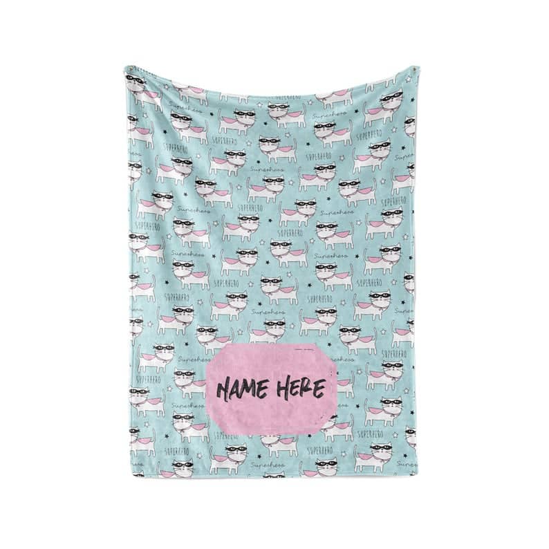 Cat Pattern Theme - Personalized Fleece And Sherpa Blankets With A Custom Name - Hot Gift For Cat Lovers Fleece Blanket