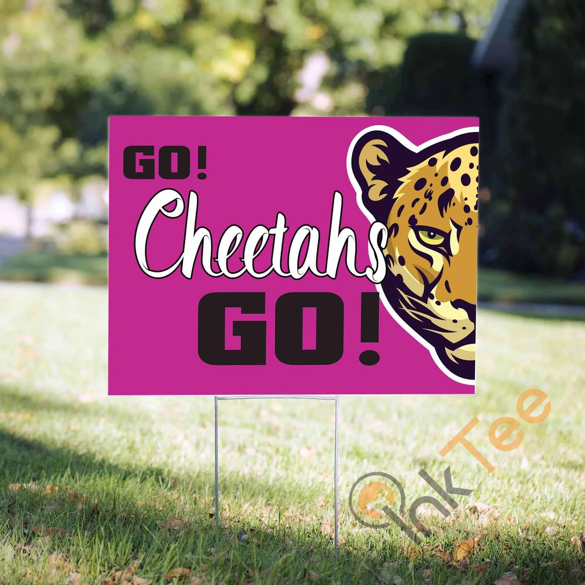 Cheetah Sports Mascot Yard Sign