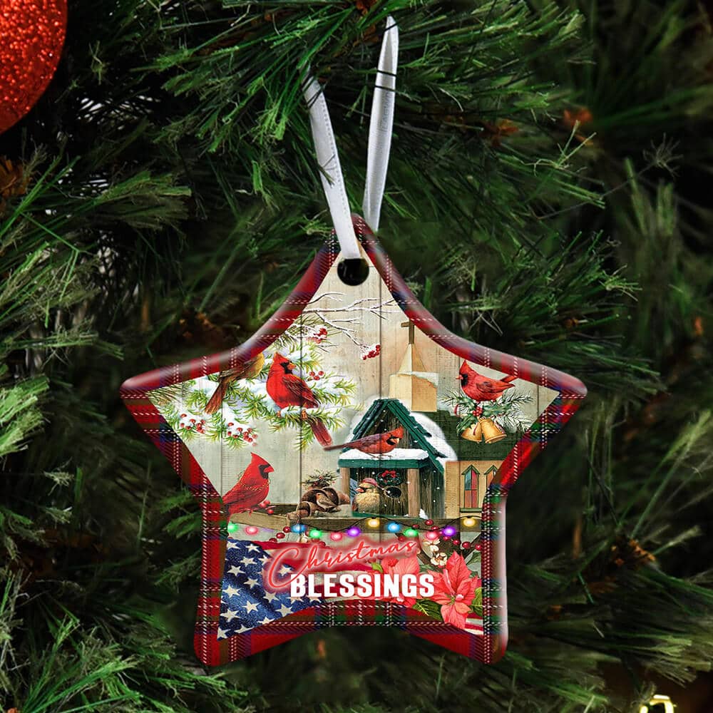 Inktee Store - Christmas Blessings Home Ceramic Heart Ornament Personalized Gifts Image