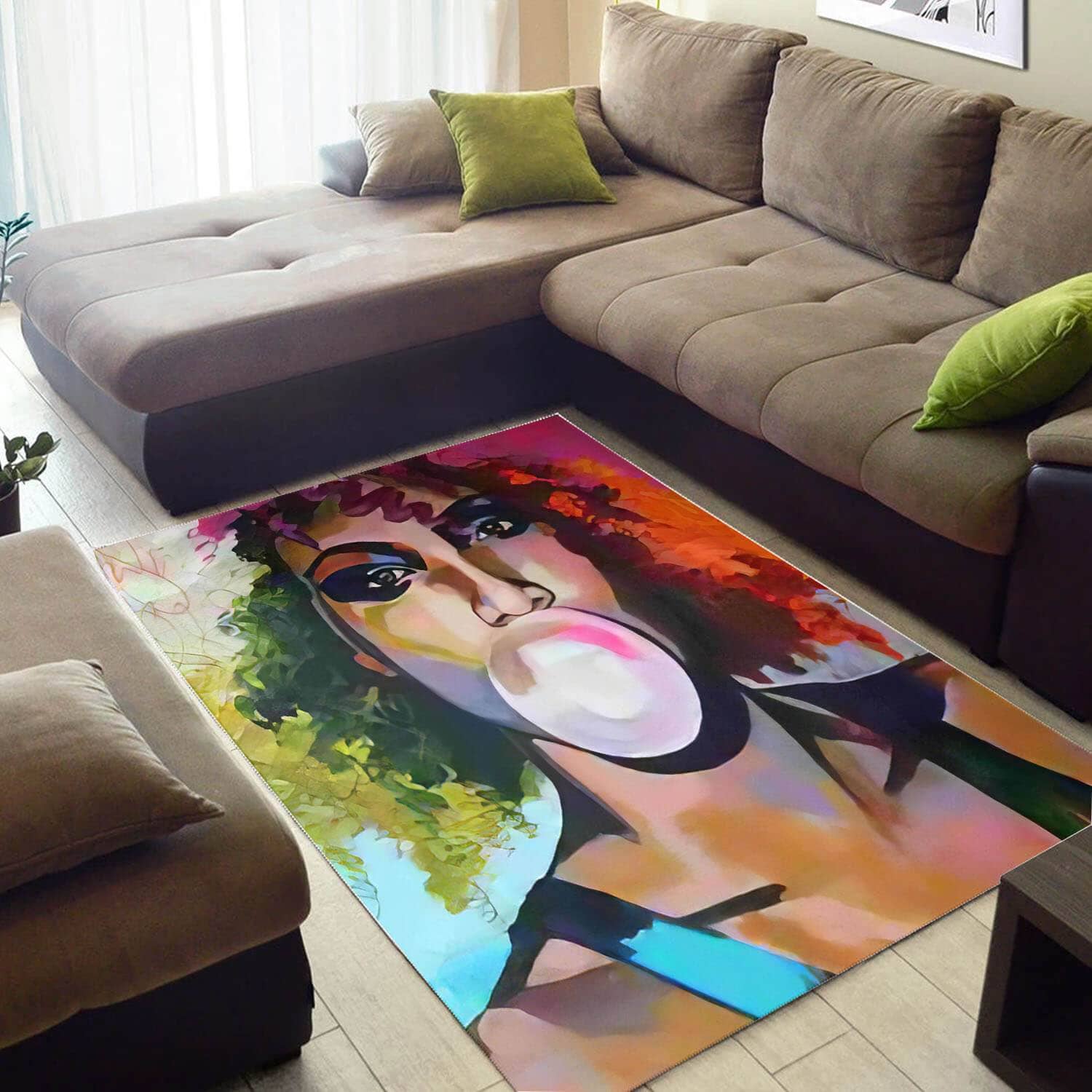 Cool African American Beautiful Lady Themed Carpet Inspired Home Rug