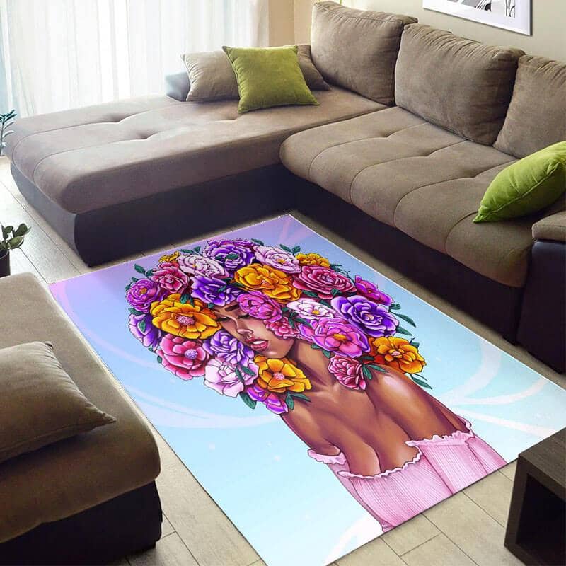 Cool African Cute American Lady Large Carpet Inspired Home Rug