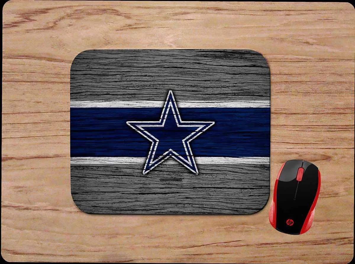 Dallas Cowboys Star Logo Woodgrain Designcustom Mouse Pads