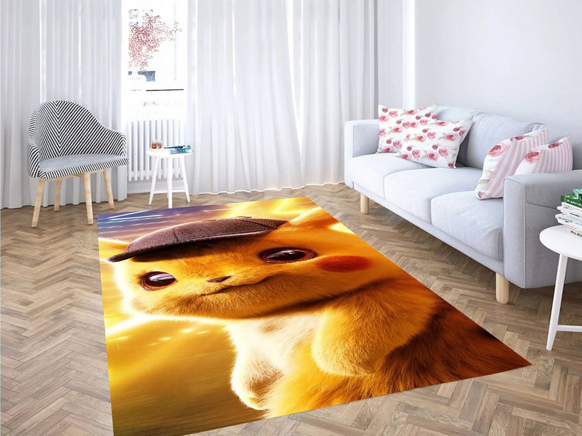 Detective Pikachu Wallpaper Carpet Rug