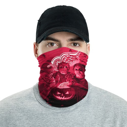 Detroit Red Wings Horror Team Halloween Neck Gaiter Bandana No2021 Face Mask