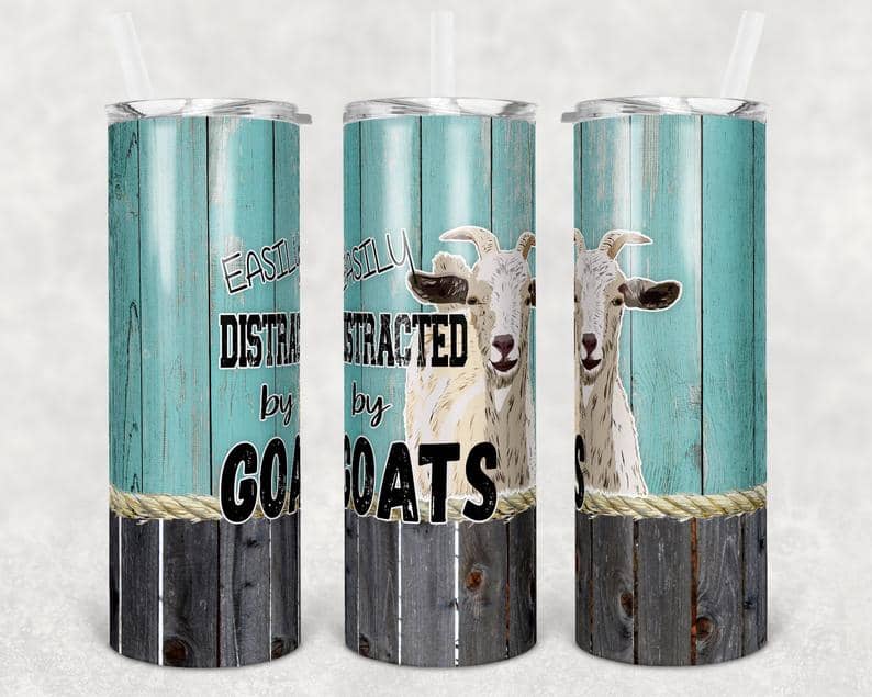 Easily Distracted By Goats Stainless Steel Tumbler