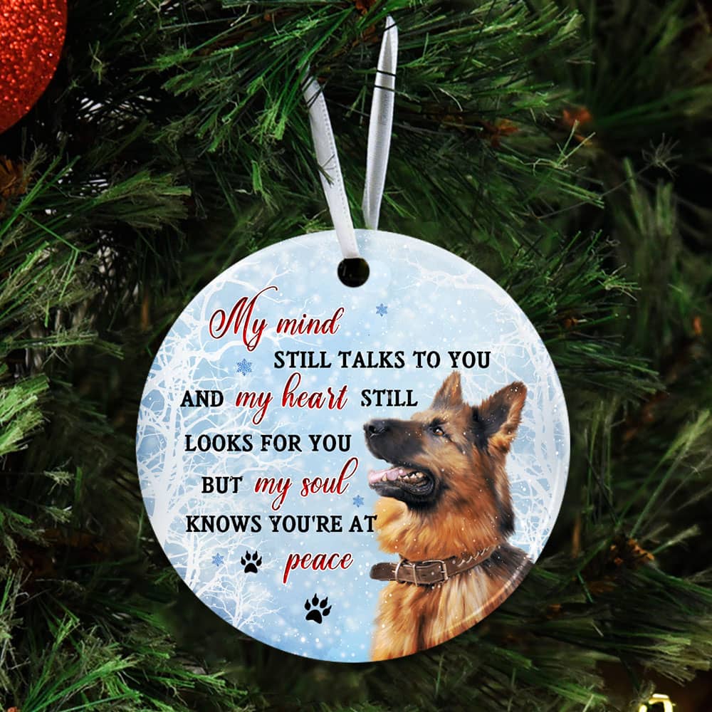 Inktee Store - German Shepherd Ceramic Circle Ornament Personalized Gifts Image