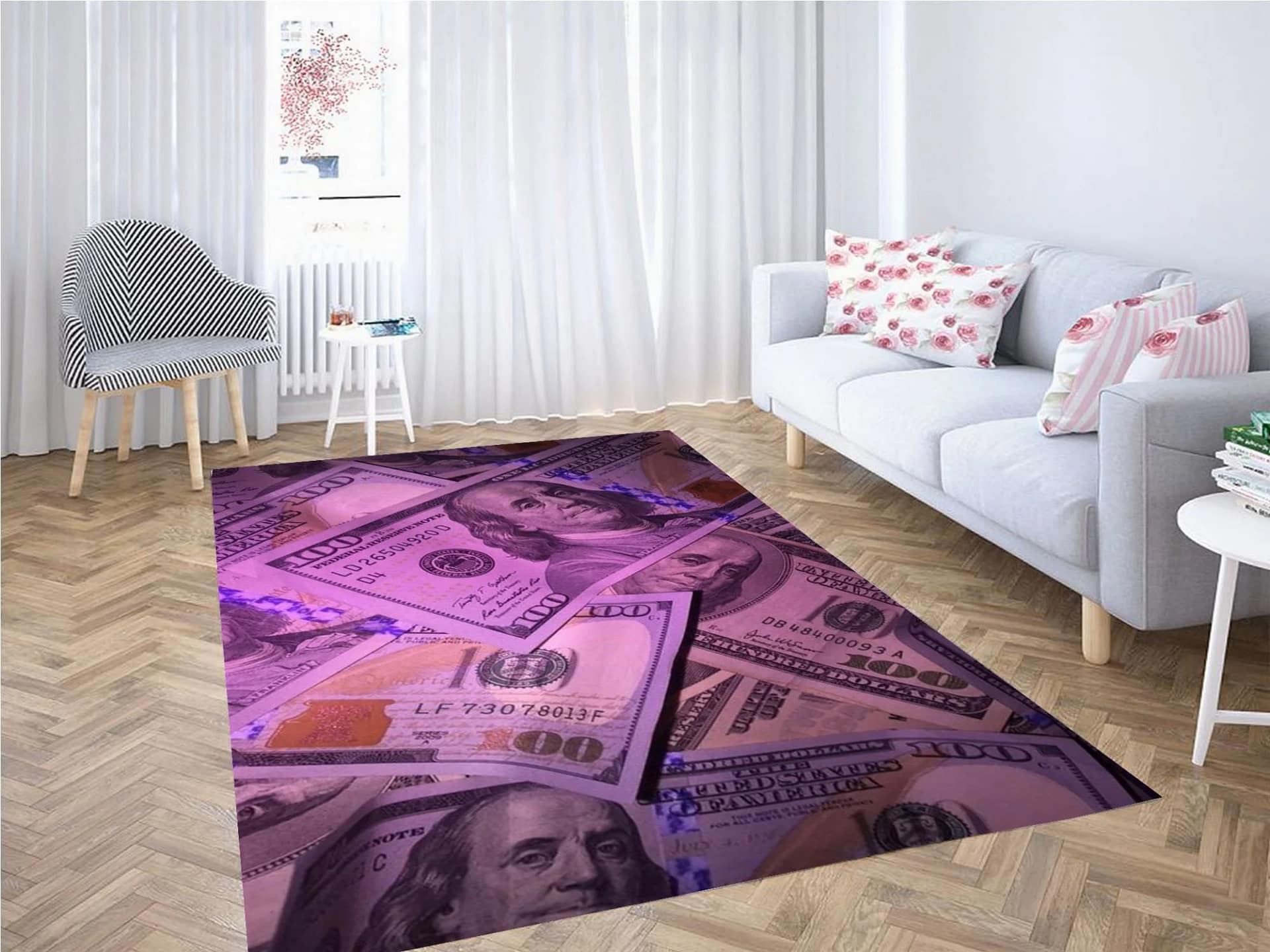 Girly Money Carpet Rug