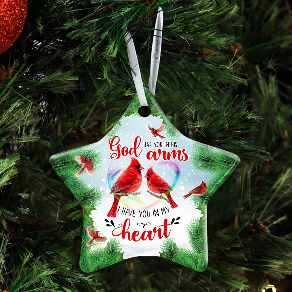 God Has You In His Arms I Have You In My Heart Ceramic Heart Ornament Personalized Gifts